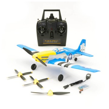 VOLANTEX P-51D MUSTANG V2 BLUE 4CH 400MM BRUSHED w/GYRO RTF